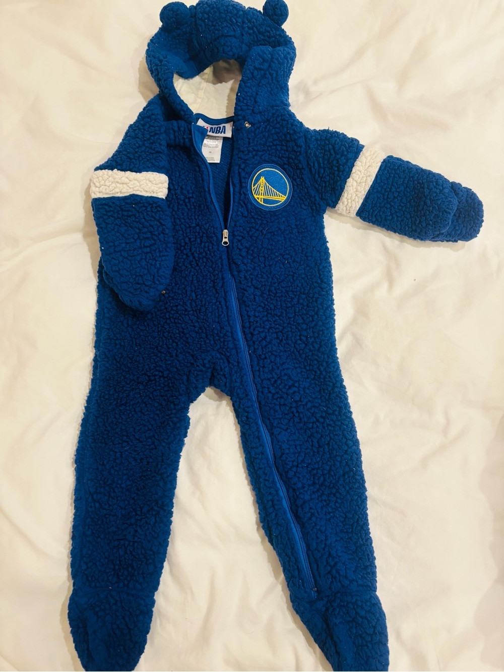 NBA Royal Blue Sherpa One-Piece Footie with Hood